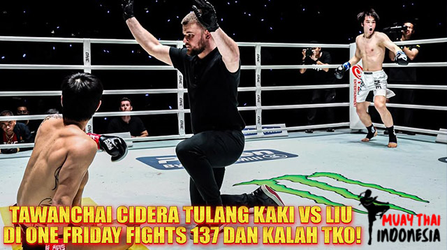 Muay Thai Indonesia Liu Mengyang Kalahkan Tawanchai dengan TKO Ronde 1 di ONE Friday Fights 137